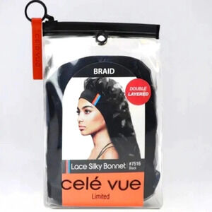 CELE VUE BRAID LACE SILKY DOUBLE LAYER BONNET